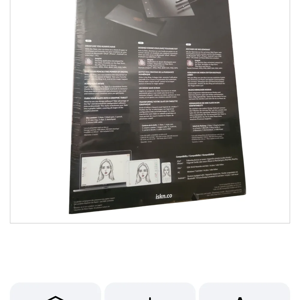 NWT SLATE 2+ | Pencil and Paper Graphic Tablet in Black